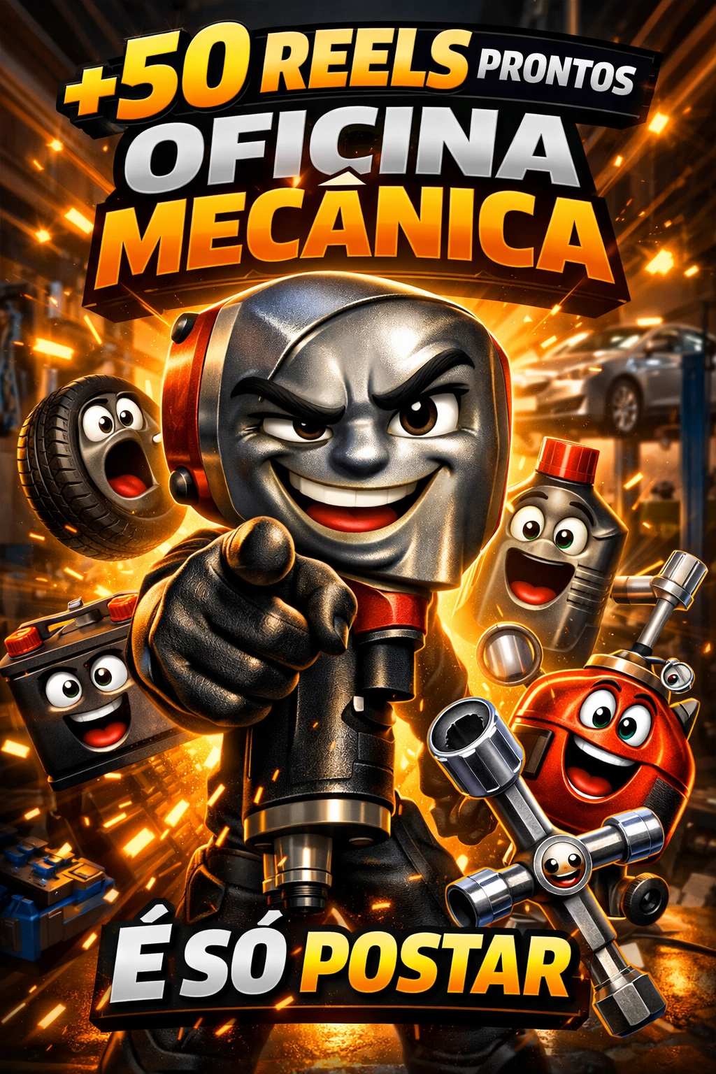 Pack 50 Reels para Oficina Mecânica